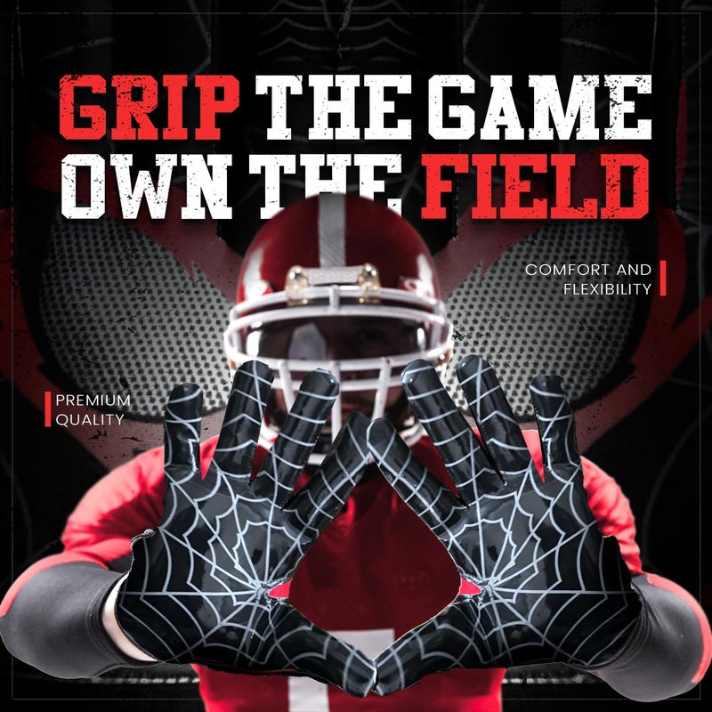 RAYFITS Football Gloves Receiver Gloves Super Sticky Boost Grip & Performance for Games & Training – Youth & Adult Sizes - Image 3